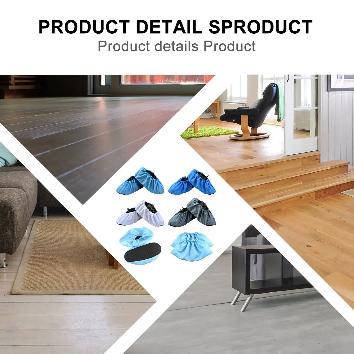 

6Pairs Anti-Static Shoe Covers Durable Thick Washable Reusable Non-Slip Foot Covers for Workshop Lab Salon Dustproof Household
