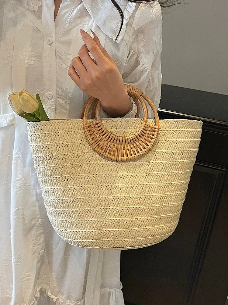 

Handwoven Large Capaci Women's Tote Bag St Beach Commuting Bag Summer 2025 New Sle Holiday Beach Vaion Bag