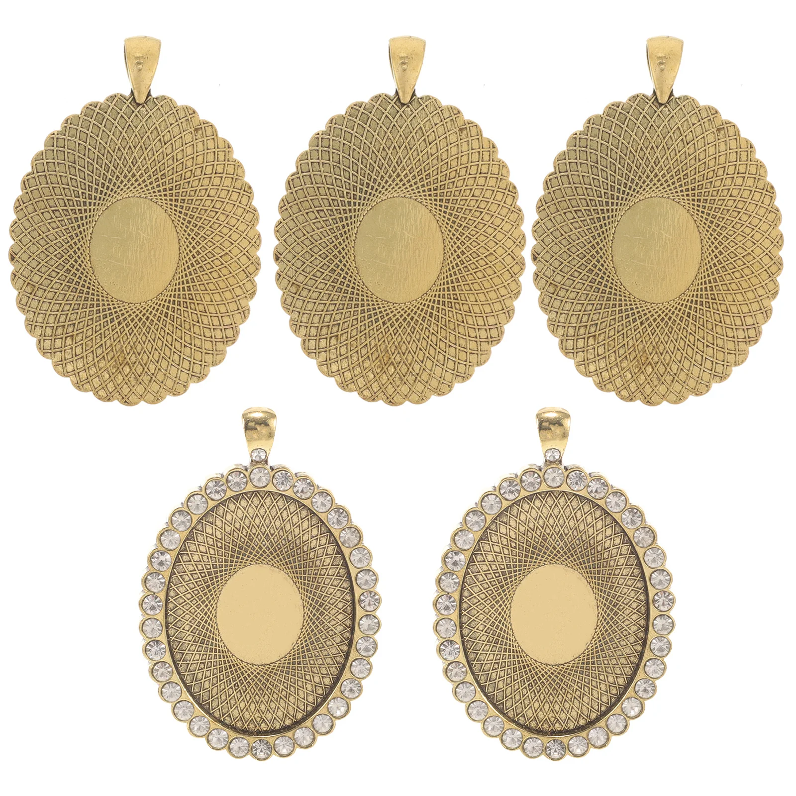 

5Pcs Easy Attach Bezel Pendant Trays Blanks for Necklace Chains and Earring Hooks Necklace Blank DIY Earring Pendants