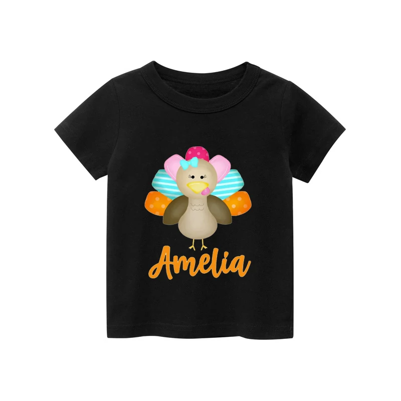 

Personalized Name Turkey Thanksgiving Kids Clothes Baby Girl Fall Top Thanksgiving Graphic Baby Clothes Fashion Girl Clothes