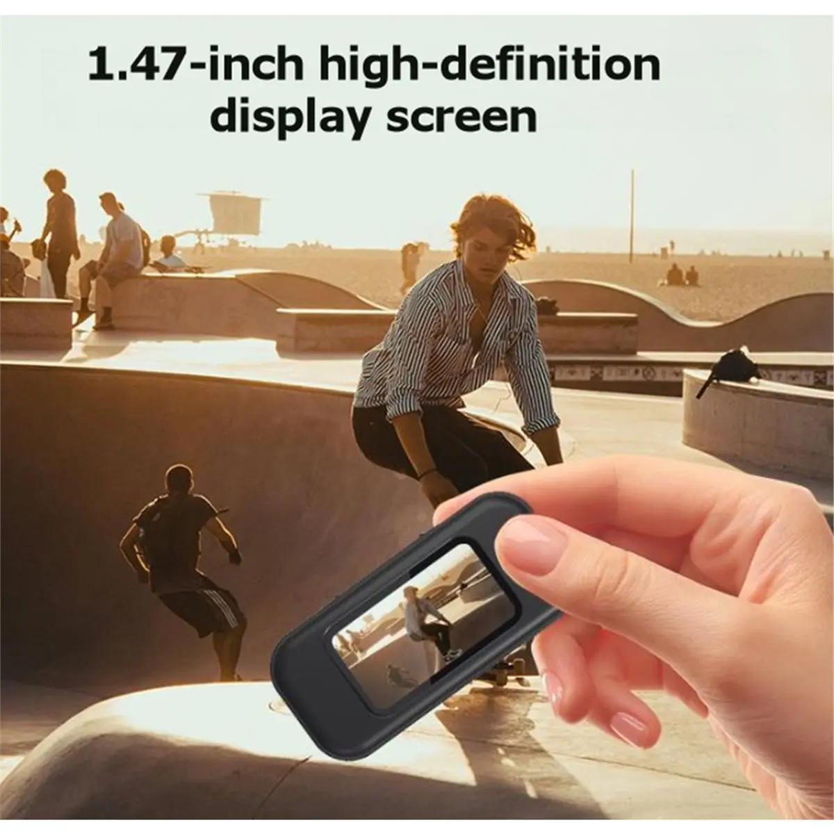 N05R 1.47inch Thumb Action Camera Stabilized Recorder Magnetic 1080p 1200w Xhest-Mounted Portable Vlog Pocket Camera Black