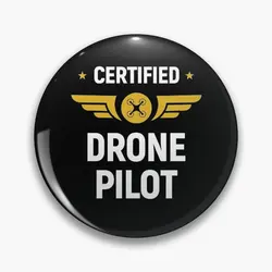 Certified Drone Pilot  Soft Button Pin Cute Gift Funny Metal Clothes Fashion Creative Badge Lover Hat Brooch Collar Lapel Pin