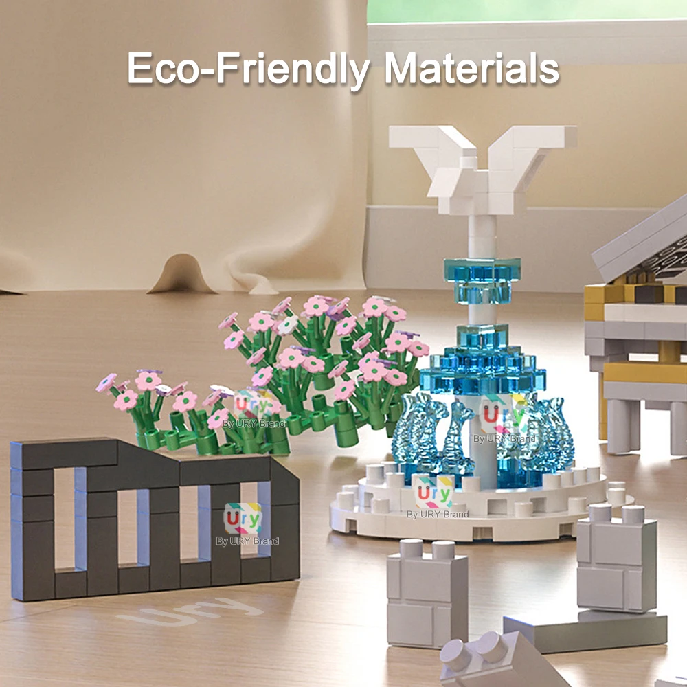 Ville rue vue modulaire rétro blanc jardin Villa manoir maison de fleurs avec Architecture lumineuse blocs de construction ensembles jouets pour enfants