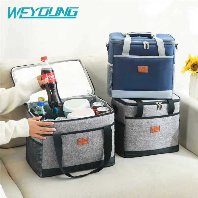 1PCS Portable Lunch Bag Handbag Waterproof Insulated Oxford Cooler Bag Thermal Food For Picnic Work Lunch Bag Storage Bags