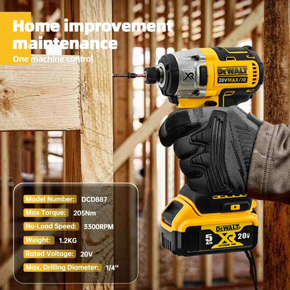 

«2025 Новый!» Электрическая ударная дрель Dewalt DCF887, бесщеточная электрическая дрель, электроинструмент 1/4 дюйма, электрическая отвертка