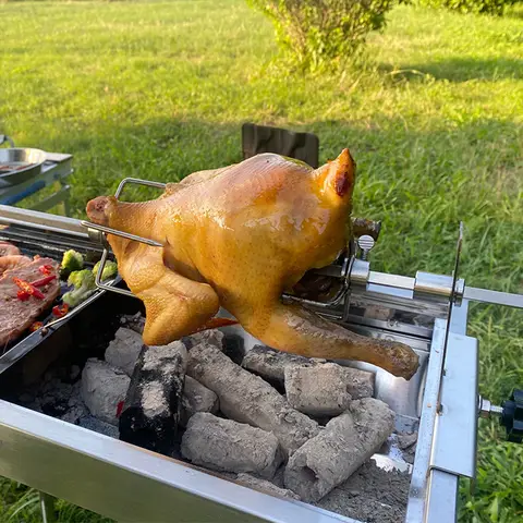 BBQ 그릴 로티세리 고기 포크, 라운드 및 스퀘어 스피트 로드, 4 갈래 로티세리 포크 Best5