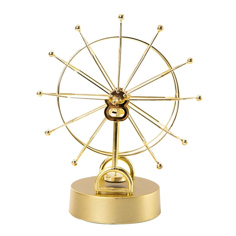 1 Piece Room Ornament Yongdong Instrument Pendulum Miniatures Creative Metal Ferris Wheel  Newton Rotating Color Track Wobbler