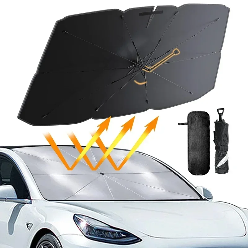 Car Sunshade Windshield Umbrella Car Front Sun Shade Parasol Foldable Protection Car Seat Heat Insulation Car Accessories
