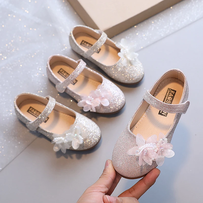 

2026 New Soft Soled Non-slip Dance Shoes Elegant Versatile Lightweight Single Shoe Fashionable Flower Children's Shoes 21-30