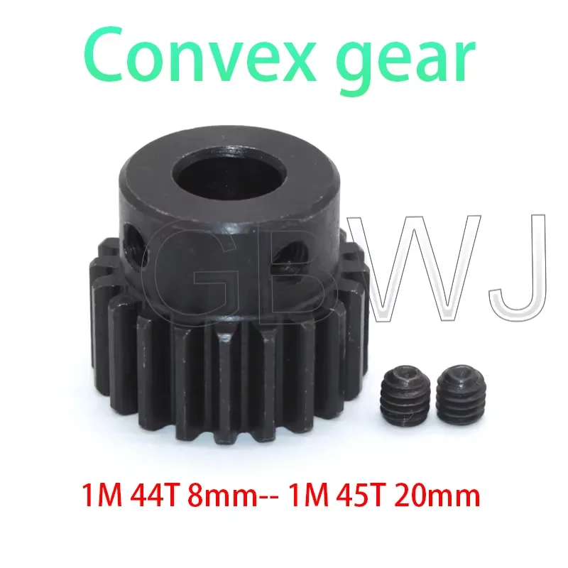 

1PCS 1M Spur Gear Metal Transmission Gear 8-20mm Bore 45# Steel 1M 44 Tooth-45Tooth Pinion Gear Metal Mod 1 Motor Convex Gear