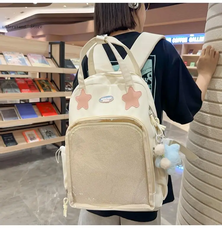 Japanese College Ins Cute Causal Versatile Backpack Student Large Capacity Backpack Niche Bar Pain Bag