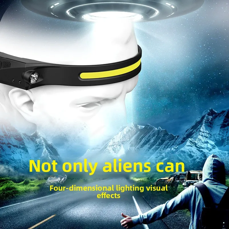 

Waving Induction Strong Light COB Headlight - Cross-border USB Charging LED Night Running Light