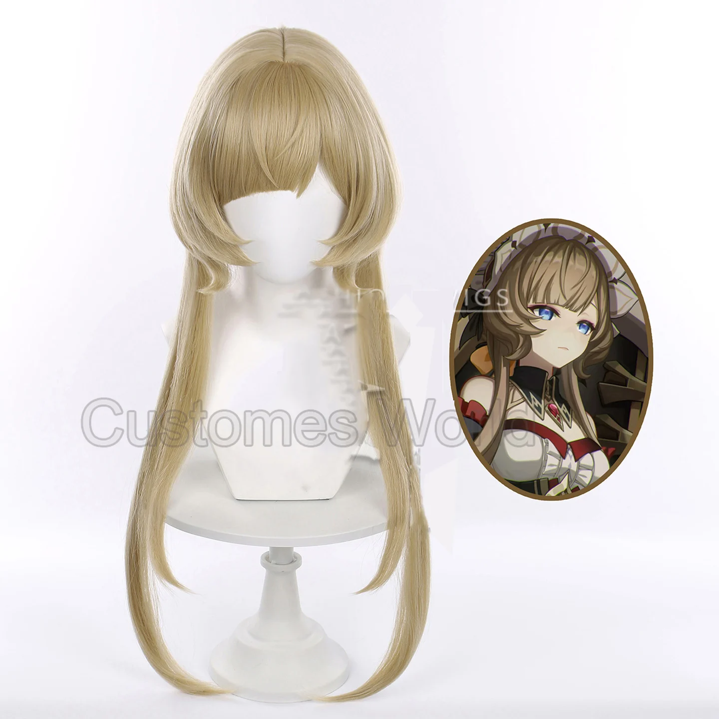 Juego Genshin Impact Sandrone Cosplay peluca Halloween carnaval juego de rol chica peluca marrón Prop pelo sintético fibra resistente al calor