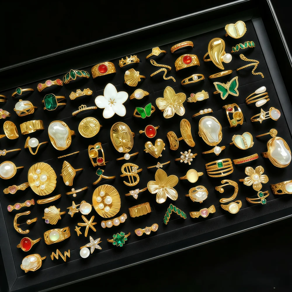 6/12/24/48/100Pieces Fashion Flowers Geometry Irregular Open