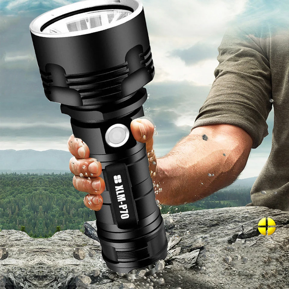 YB007 XHP190 Super Powerful LED Flashlight XM-L2 Tactical Torch USB Rechargeable Linterna Waterproof Lamp Ultra Bright Lantern