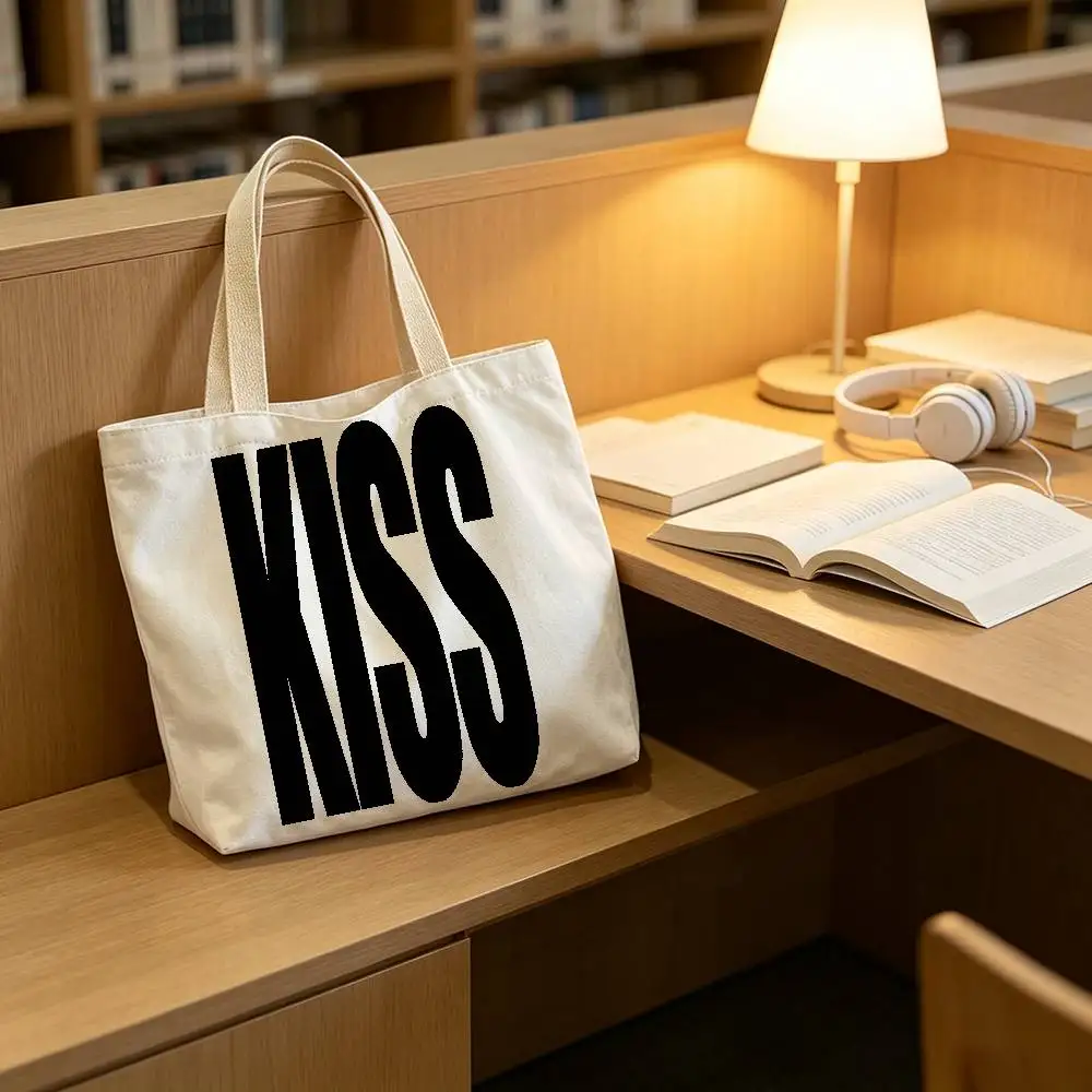 kiss or sex Print Bag Eco Shopper Cotton Jute Bag Reusable Bag Foldable Reusable Sac Tissu