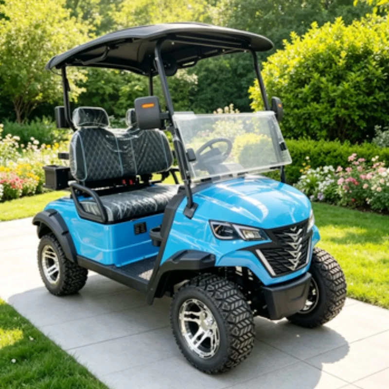 Mini Luxury Electric Golf Cart Off-Road Vehicle For Various Terrains 14-Inch Off-Road Tires With Windshield Seat With Headrest