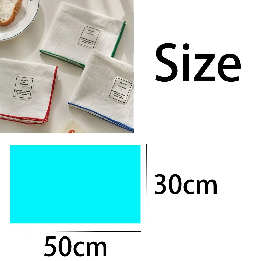 Kitchen Accessories 30x50cm Solid Color Placemat Cotton Elegant Cloth Napkin Soft Retro Cup Cloth Mat Graduation