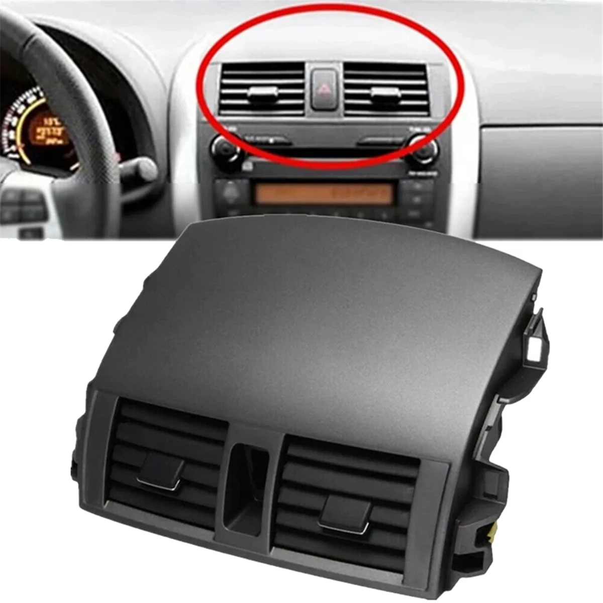 Car Center Console Dash A/C Outlet Panel with Air Vent Strip Trim for Toyota Corolla 2007-2013 5567002160 55663-02060