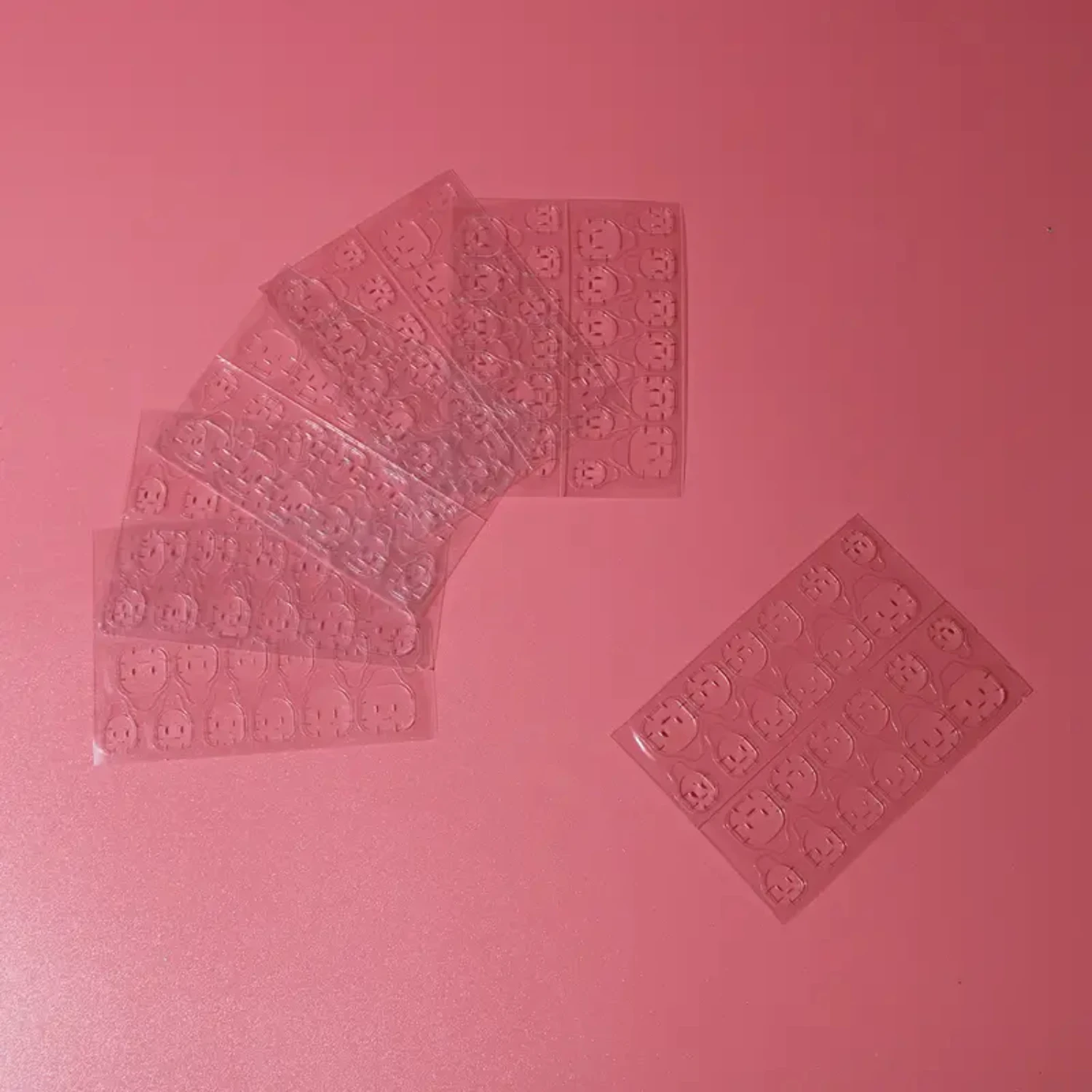 Ruban adhésif Double face Flexible pour ongles, 3mm, pour bricolage, Nail Art, 6 feuilles de colle gelée pour ongles et faux autocollants pour la maison