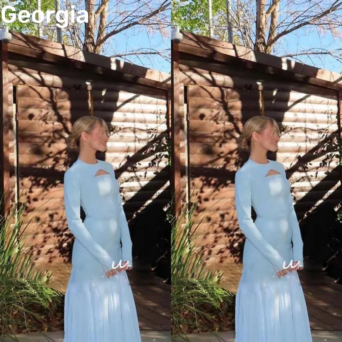 

Birthday Dresses Luxury Customize Scoop Neckline Dress Women Elegant Luxury A-Line Floor-Length Ruffle Long Sleevesvestidos De
