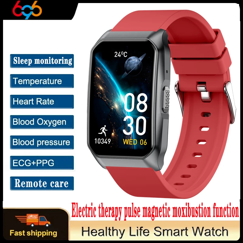 

1.57' Curved Screen Health Monitor Smart Watch Waterproof BT Call Smartwatch Men Women Remote Care SOS ECG PPG HRV Temperature