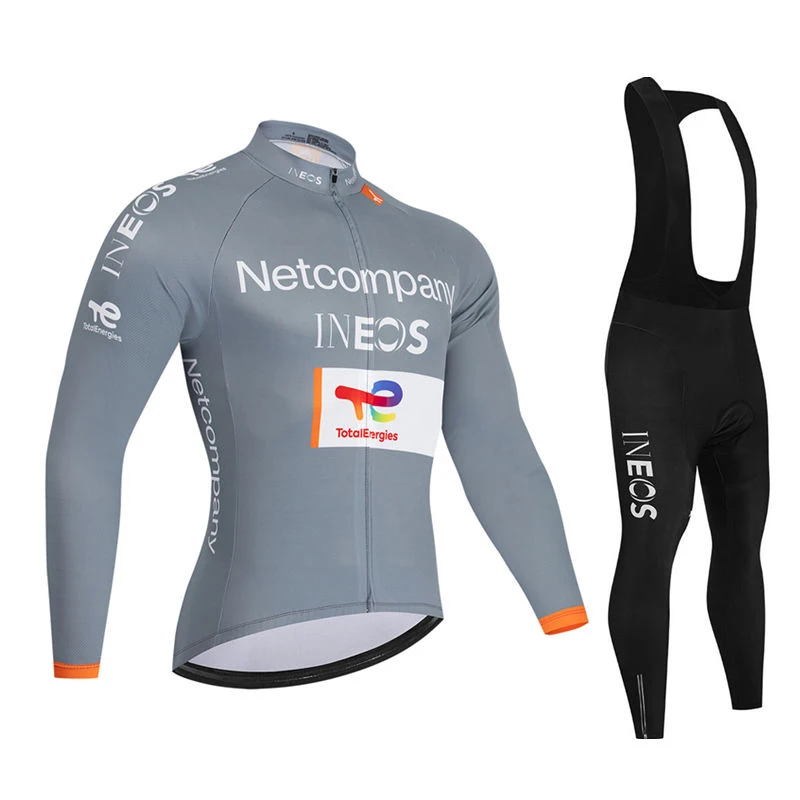 Велосипедный комплект Ineos Autumn New Pro Team: Джерси и шорты на лямках 19D, быстросохнущая велоформа для мужчин, одежда для велоспорта и MTB