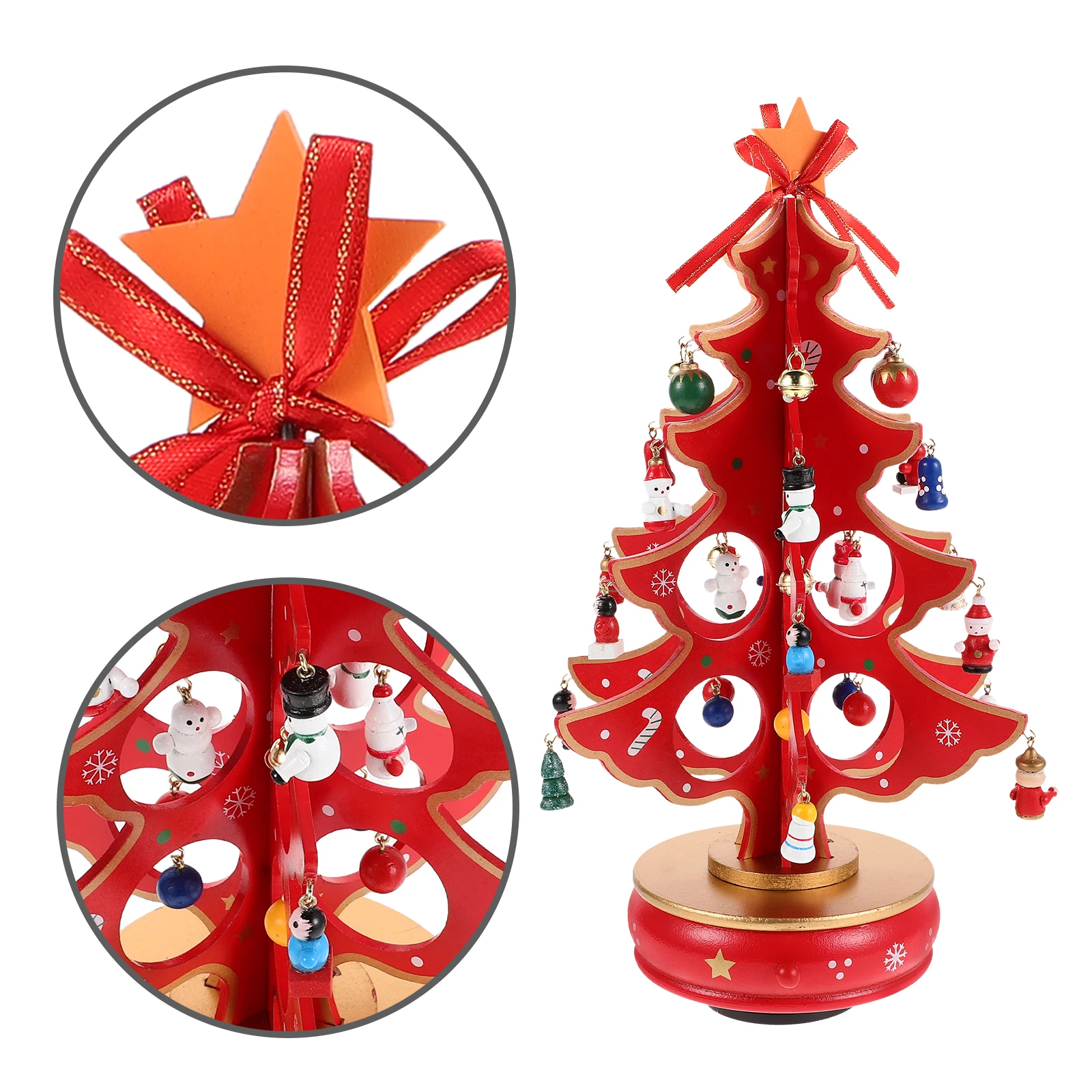 

Christmas Decor Tree Music Box Vintage Engraved Boxes Colored Lights Shaped Baby Country Decorations