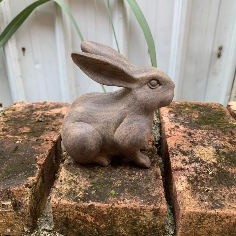 Offre spéciale : bois d'agar du Vietnam, Nha Trang, ornements de lapin sculptés à la main, représentant les douze signes du zodiaque, pour la décoration intérieure.