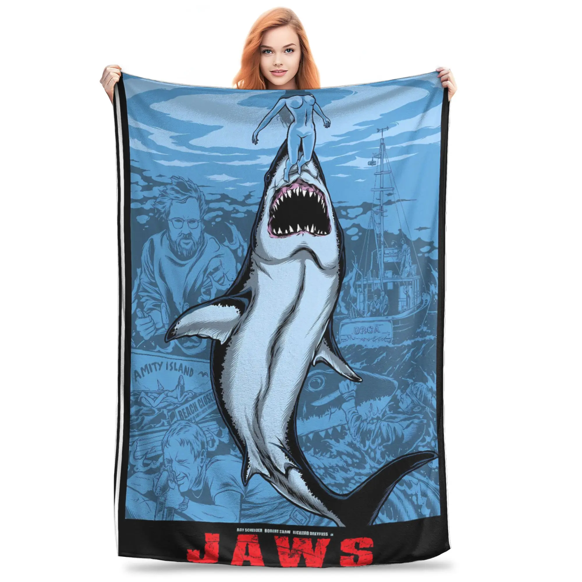 بطانية للأطفال الكبار طائرة السفر فكي 50th الذكرى رمي بطانية الفانيلا المفرش لغرفة المعيشة الرسم أريكة غطاء سرير #1