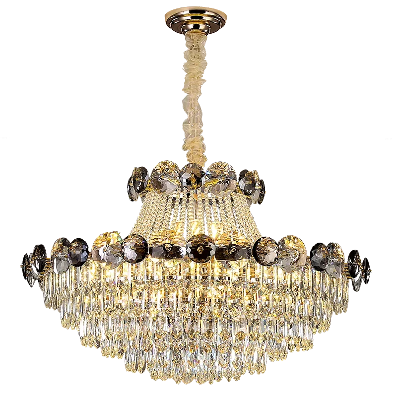 

2025 Living Room Chandelier Modern Simple Atmosphere Nordic Wind Light Luxury Round Dining Room Bedroom 2024 New Crystal Lamps H