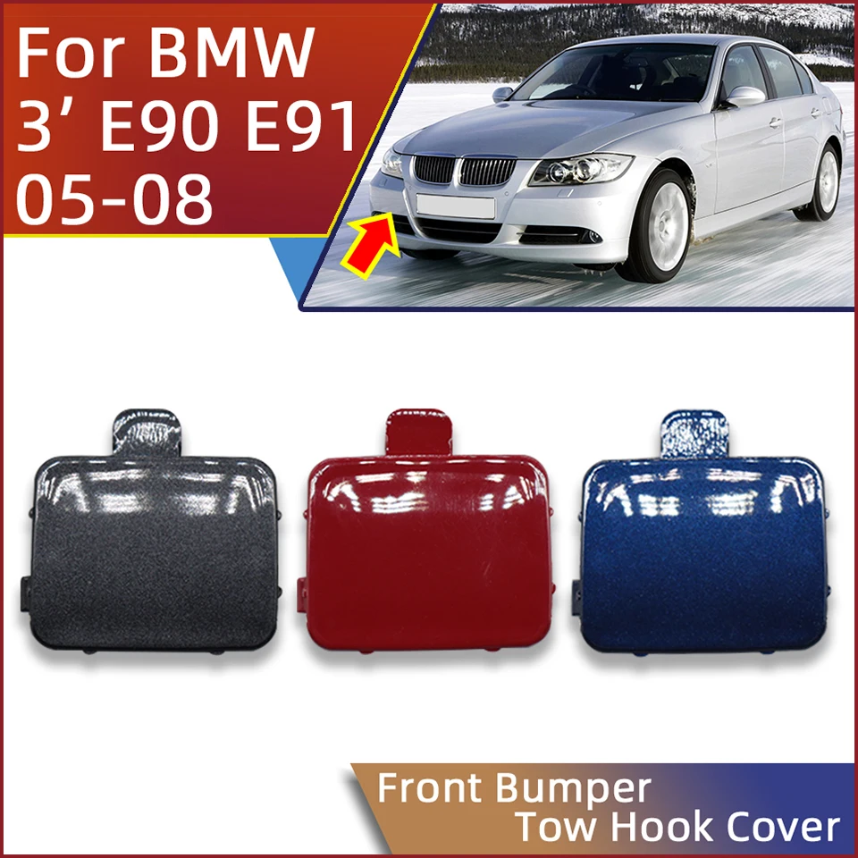 

High Quality Front Bumper Towing Hook Cover Lid For BMW 2005-2008 E90 E91 318 320 325 330 Tow Hook Eye Trailer Cap Garnish Trim