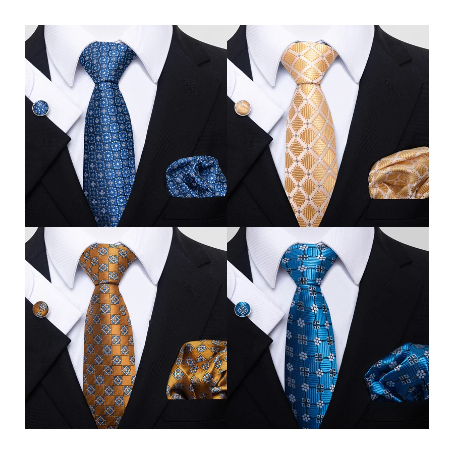 Many Color Hot sale 2023 New Design Wedding Present Silk Tie Pocket Squares Set Necktie  Suit Accessories Men Floral lover\'s day