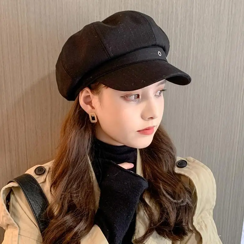 652F قبعة بيريه على الطراز الفرنسي للبالغين، قبعة مثمنة للسفر، قبعة بيريه للتصوير الفوتوغرافي #2