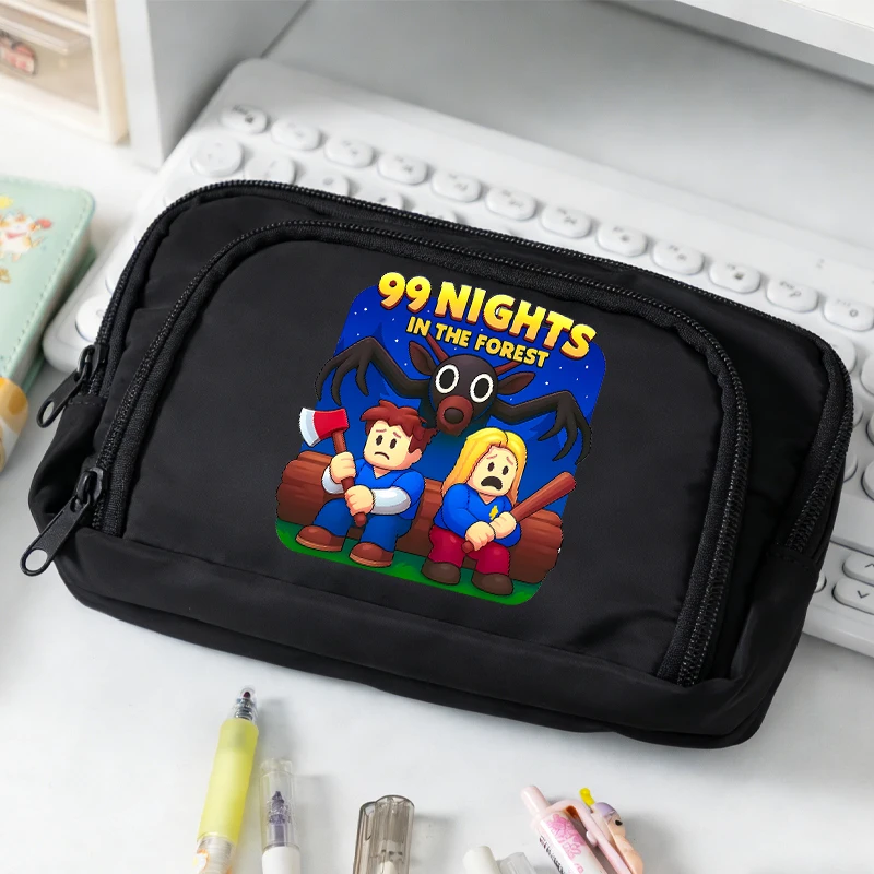 99 Nights in The Forests Pencil Cases Cartoon Large Pen Bags Boys Girls Multi-layer Pencil Bag Game School Stationery Supplies view 4