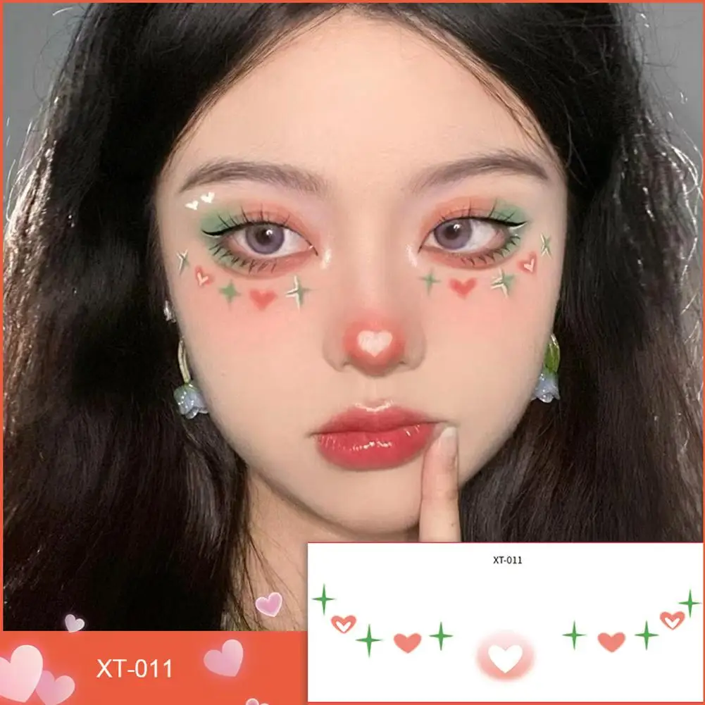 NEW High-looking  Cute Face Sticker Sweet Girl Makeup Facial Tattoo Patch Waterproof Temporary Tattoo Face Sticker Skin Care Pad