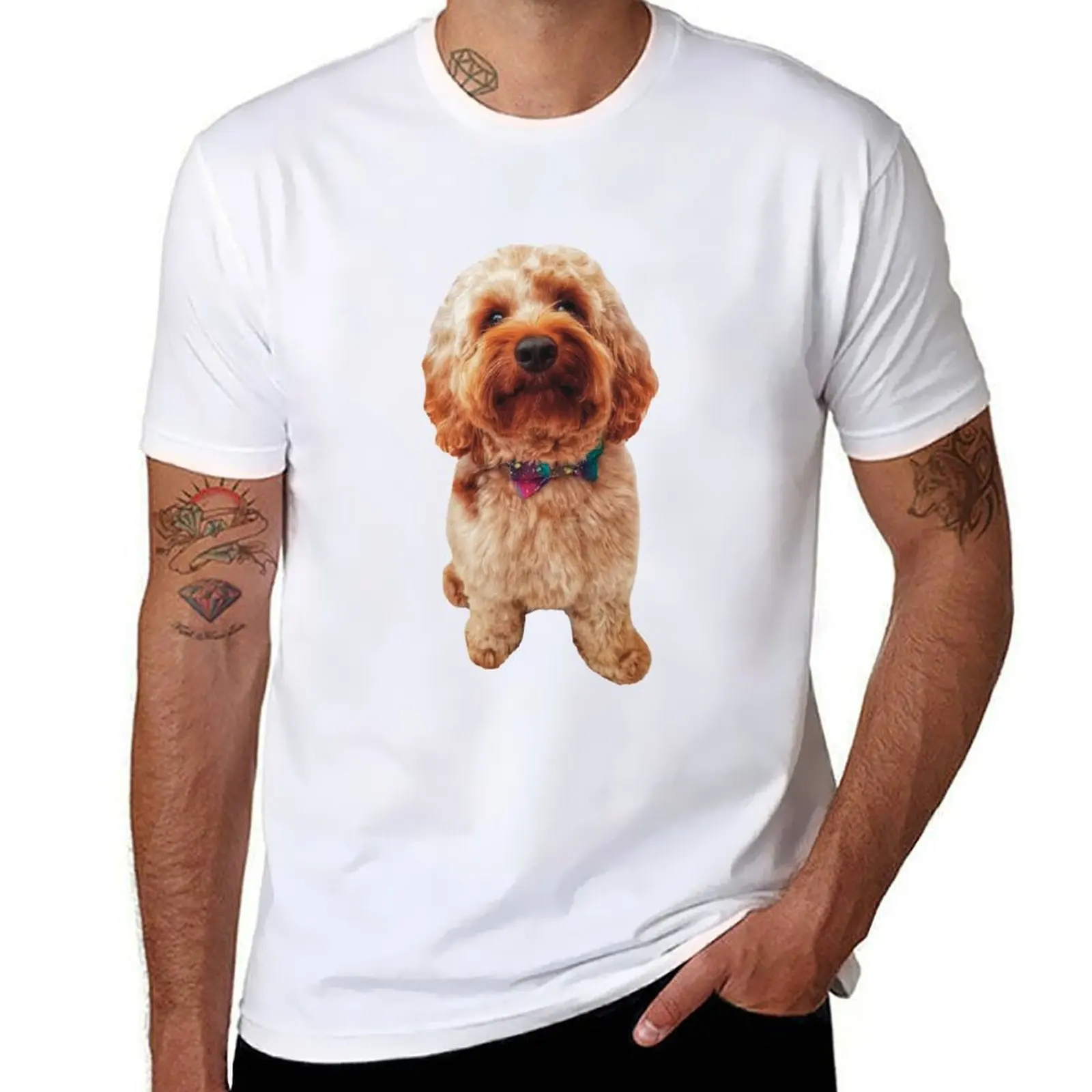 

Red Cockapoo in Bow tie T-Shirt black cotton t-shirt plain for man package funny t shirts cotton T-Shirt