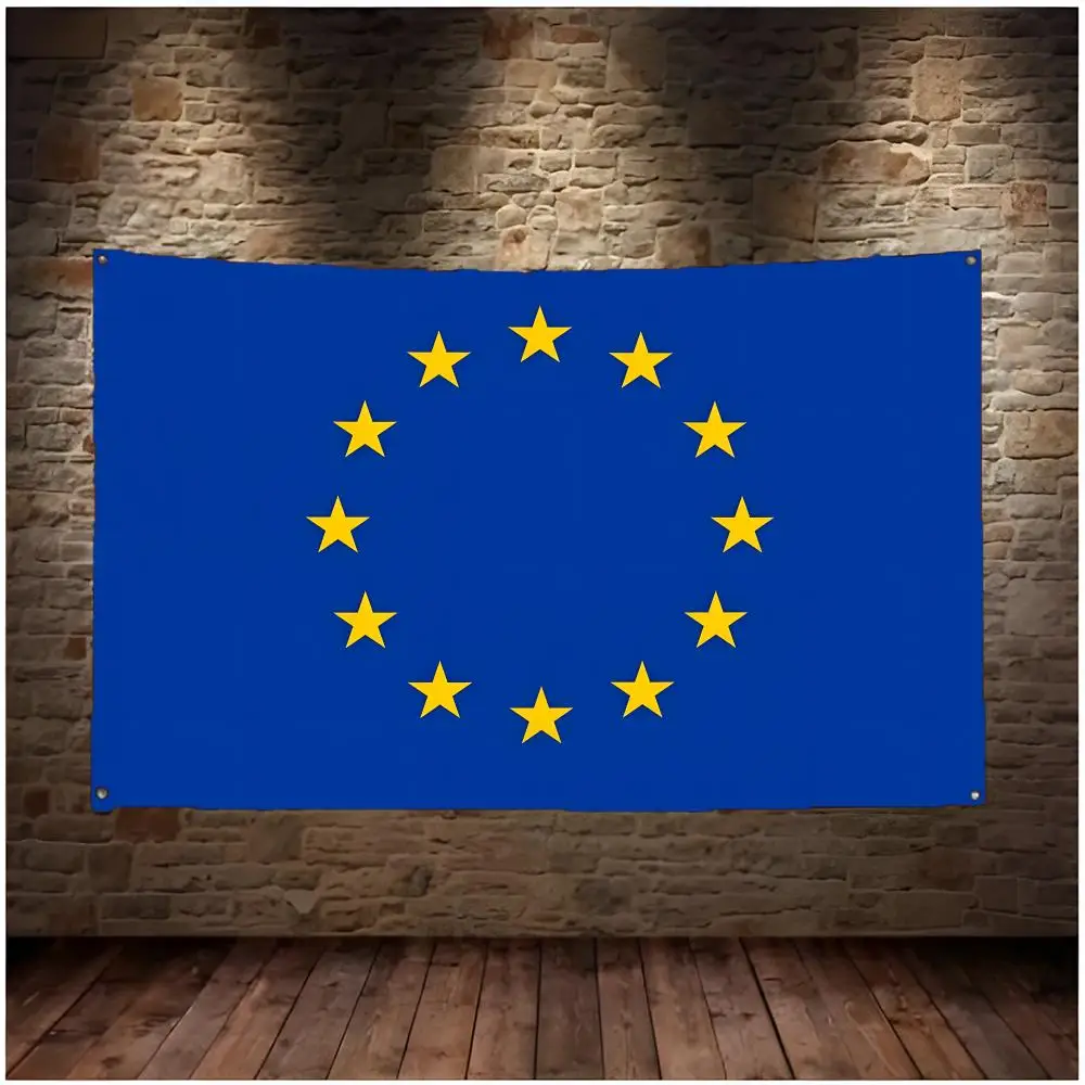 organization F of the European Union Flags Daily four ring borderless design indoor outdoor decor easy hang install