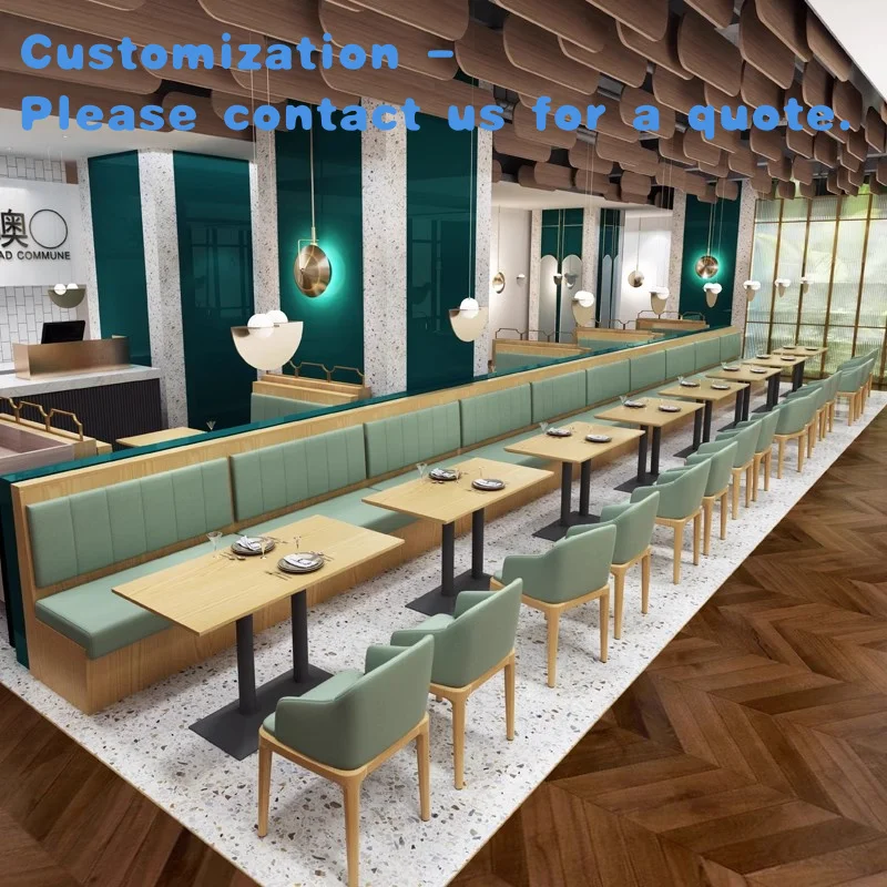 

custom.Commercial Use Restaurant Furniture Set Modern Fast Food Hotpot Dining Table and Chair Set Solid Wood Booth Sofa Rest