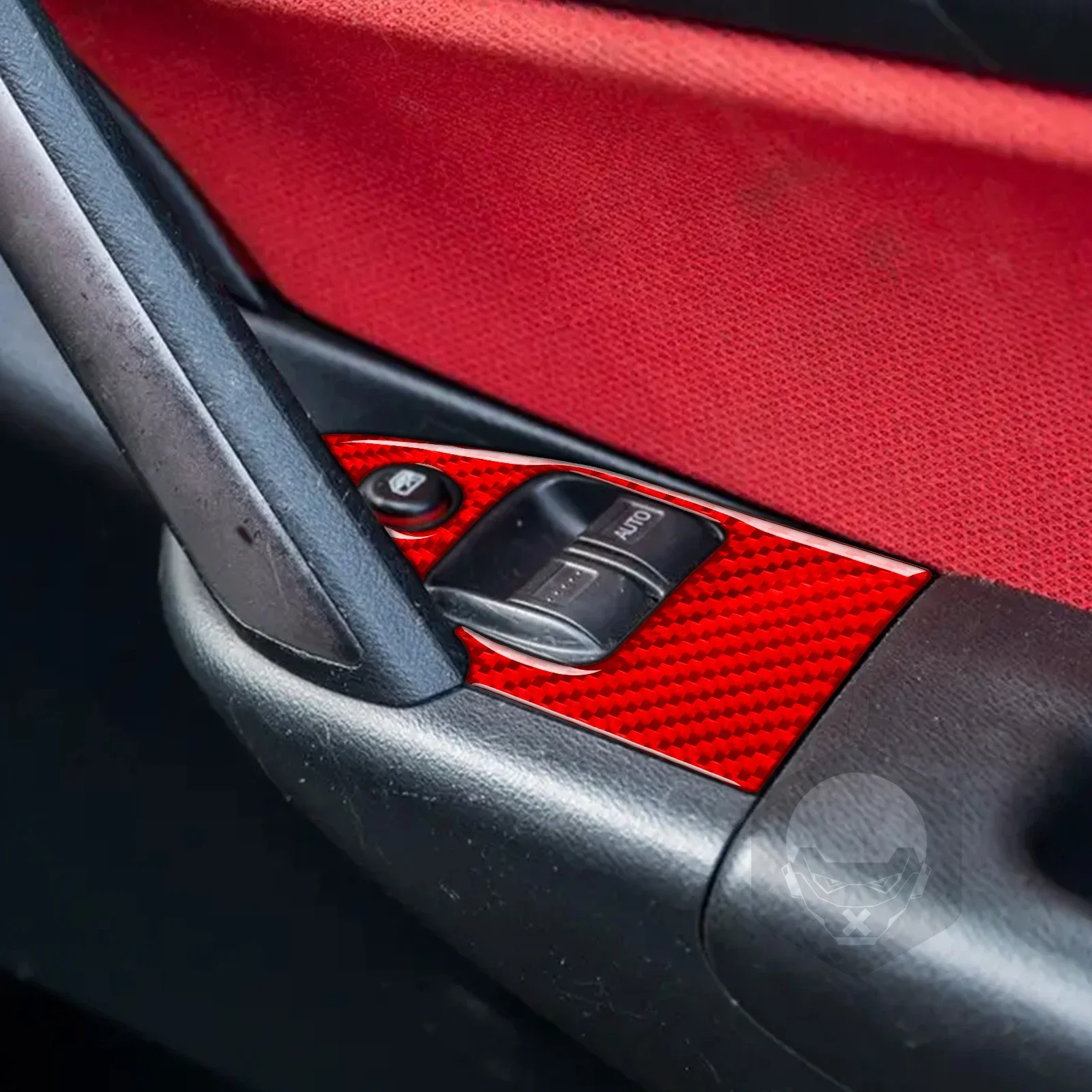 

Для Honda Civic Si 2001 2002 2003 2004 2005, аксессуары из углеродного волокна, салон автомобиля, управление окнами, панель подъема окна, накладка, наклейка