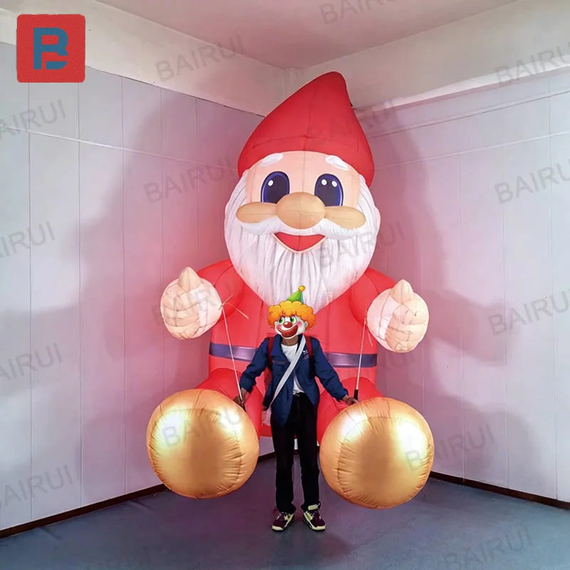 Inflatable Santa Claus, mascot costume wearable for Christmas, suitable for holiday parades and performances