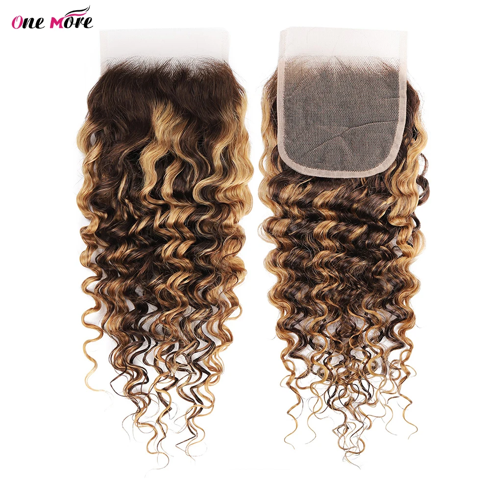 Extensiones de cabello humano rizado con cierre, extensiones de ondas profundas con cierre, 5x5, 3/4 unidades