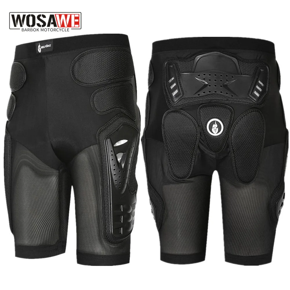 WOSAWE Breathable Motocross Knee Protector Motorcycle Armor Shorts Skating Extreme Sport Protective Gear Hip Pad Pants