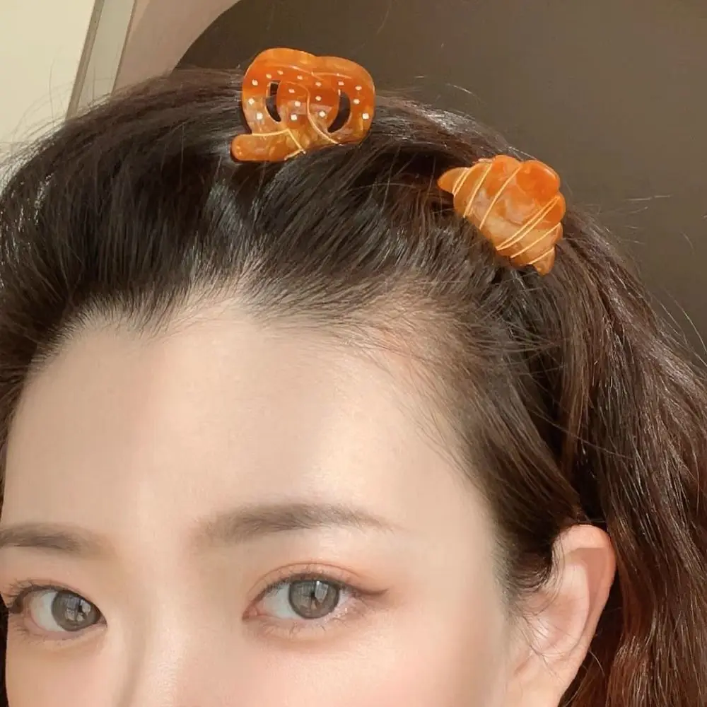 Sweet Cute Ins Cloud Hair Pins Women Girl Bread Star Acetate Mini Hair Crab Clip Fashion Creative Knot Croissant Ponytail Holder