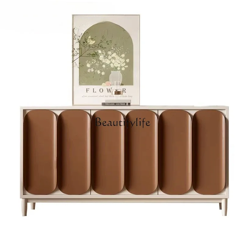 

ld 30Nordic paint side cabinet solid wood simple modern entrance storage cupboard storage