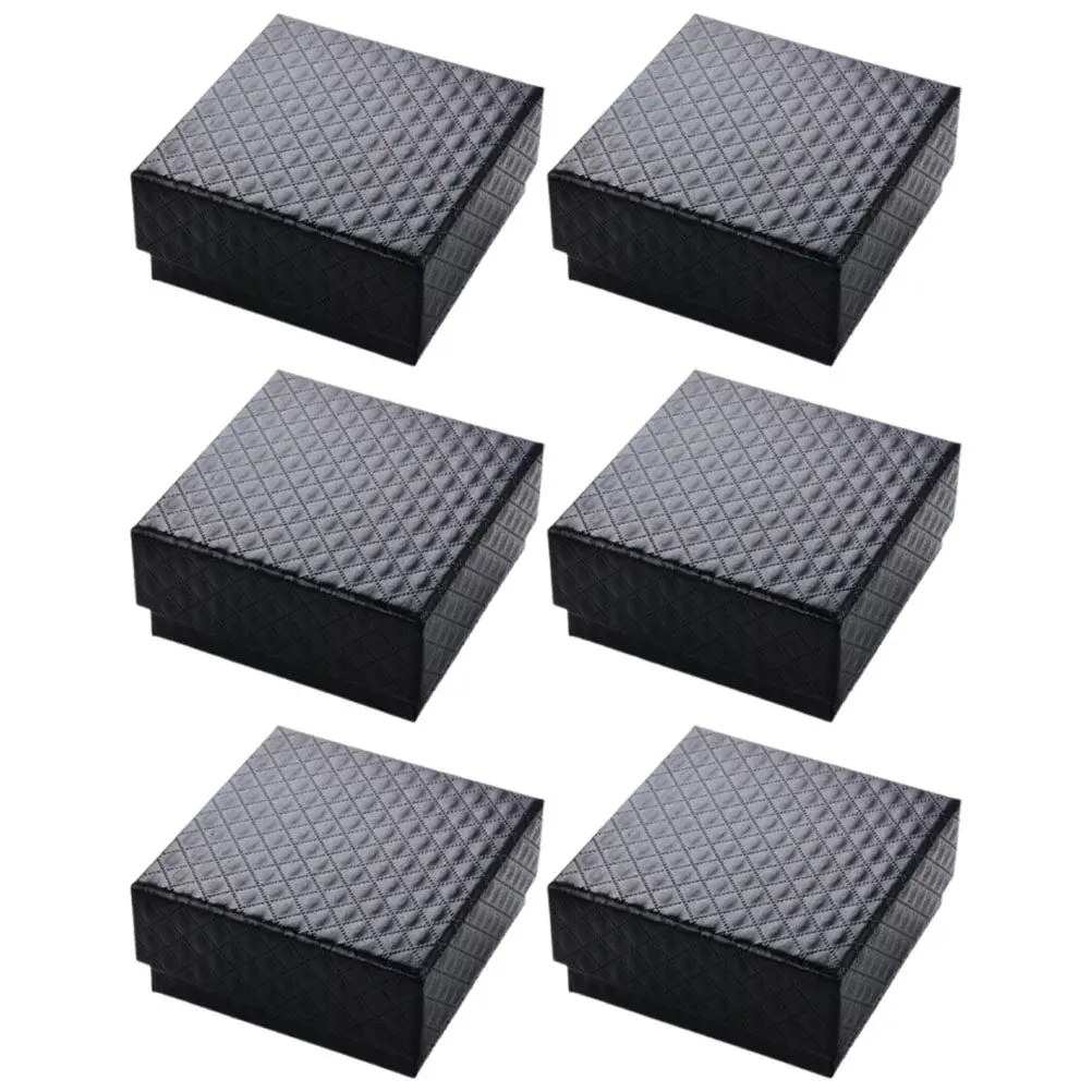 

6Pcs Small Jewelry Gift Packaging Boxes Empty Ring Proposal Box Sponge Liner Jewelry Storage Display Organizer Case