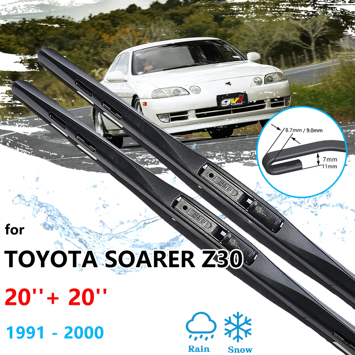 For Toyota Soarer Z30 Lexus SC 1991~2000 Front Wiper Blades Window Windscreen Windshield Brushes Cleaning Car Accessories Parts