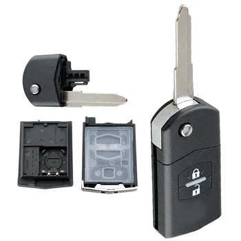 Boîtier pliable de remplacement pour télécommande de clé de voiture à 2 boutons, adapté à Mazda 2 3 5 6 / BT50 CX-5 CX-7 CX-9 RX8