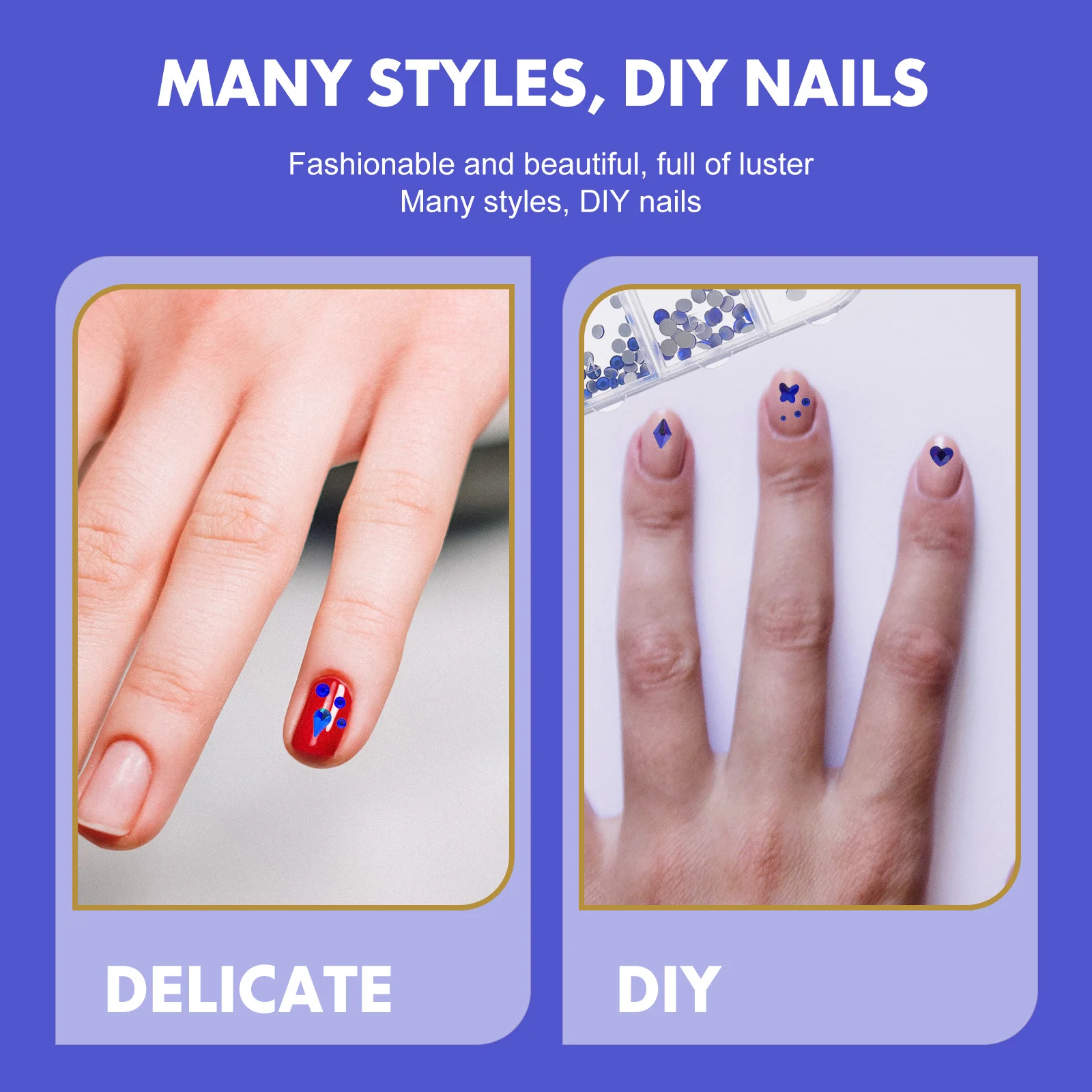 1 boîte de diamants pour ongles en résine, strass décoratifs, breloques pour Nail Art, accessoires de manucure, bijoux brillants pour usage quotidien en fête