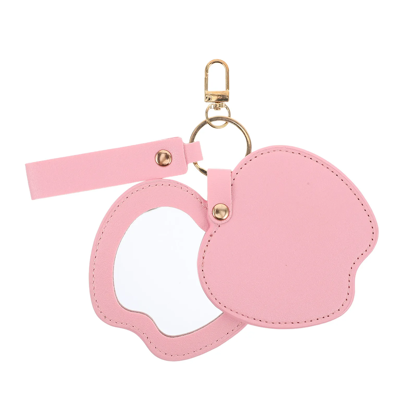Cute Heart Mirror for Purse Keychain Backpack and Bag Daily Carry Keyring Accessory Everyday
